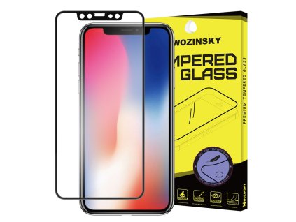Wozinsky ochranné sklo pro iPhone X / Xs zahnuté černé, soft frame