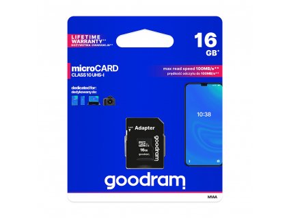 Goodram Micro SDHC 16GB Class 10, UHS-I , 100MB/s (M1AA-0160R12)