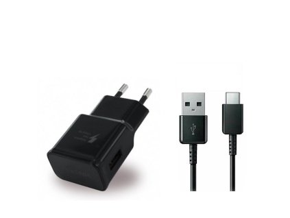 SAMSUNG EP-TA200EBE nabíječka + kabel USB-C černá (bulk) 2000mA