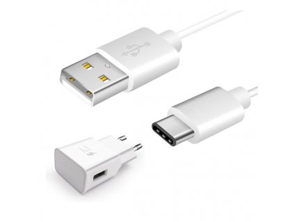 SAMSUNG EP-TA200EWE nabíječka + kabel USB-C bílá (bulk) 2000mA