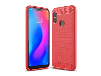 Pouzdro Carbon Case pro Xiaomi RedMi 6 PRO / Mi A2 Lite červené