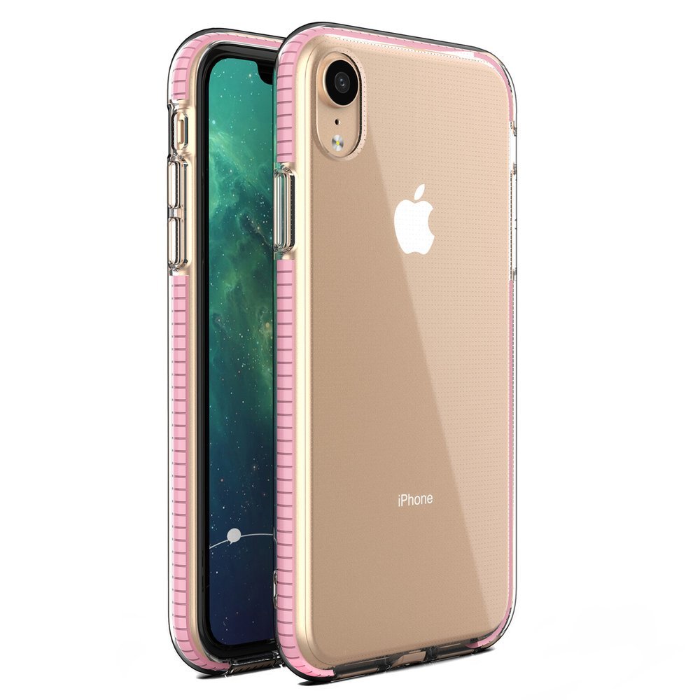 Spring Case TPU pouzdro pro Apple iPhone Xr clear / light pink JHMobil.cz