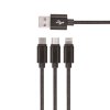 Setty USB kabel 3v1 Micro USB / USB-C / Lightning - černý