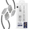 Dux Ducis K-TWO series 2x USB kabel - Apple Lightning 1m / 2A + 0,2m / 3A stříbrný