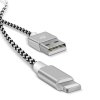Dux Ducis K-TWO series 2x USB kabel - Apple Lightning 1m / 2A + 0,2m / 3A stříbrný