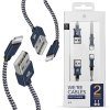 Dux Ducis K-TWO series 2x USB kabel - Apple Lightning 1m / 2A + 0,2m / 3A modrý