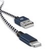 Dux Ducis K-TWO series 2x USB kabel - Apple Lightning 1m / 2A + 0,2m / 3A modrý
