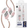 Dux Ducis K-TWO series 2x USB kabel - Apple Lightning 1m / 2A + 0,2m / 3A růžovozlatý