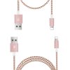 Dux Ducis K-TWO series 2x USB kabel - Apple Lightning 1m / 2A + 0,2m / 3A růžovozlatý