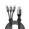 Baseus USB kabel s podsvícením 3v1 Micro USB / USB-C / Apple černý CAMLT-FX01