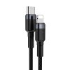 Baseus Cafule kabel USB-C PD / Apple Lightning 18W / 1m / QC 3.0. černý CATKLF-G1