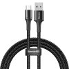Baseus Halo svítící USB kabel - Micro USB / 3m / 2A černý CAMGH-E01
