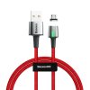 Baseus Zinc magnetický USB kabel - Micro USB 1m / 2,4A červený CAMXC-A09