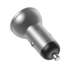 Baseus nabíječka do auta 2x USB / 4,8A / 24W / s LED displejem stříbrná CCBX-0S