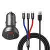 Baseus nabíječka do auta s kabelem 3v1 2 x USB / 4,8A / 24W / 1,2m