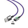 Baseus Zinc magnetický USB kabel - USB-C 1m / 3A fialový CATXC-A05