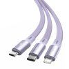 Baseus Bright Mirror USB kabel 3v1 Micro USB / USB-C / Apple Lightning / 1,2m/3,5A violet