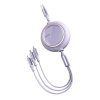 Baseus Bright Mirror USB kabel 3v1 Micro USB / USB-C / Apple Lightning / 1,2m/3,5A violet