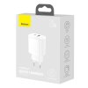Baseus nabíječka CCXJ-B02 USB + USB-C PD / 20W / QC 3.0 / 3A bílá