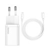 Baseus nabíječka TZCCSUP-B02 USB-C PD / + kabel iPhone Lightning 20W / 1m / white