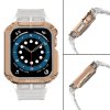 Protect řemínek + kryt k Apple Watch 1/2/3/4/5/6/7/8/9/SE - 42/44/45mm white / gold