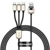 Baseus Tiger USB kabel 3v1 Apple Lightning / Micro USB / USB-C 1,2m / 3,5A černý