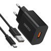 Choetech Q5003 nabíječka do sítě USB + kabel USB-C / 18W / QC 3.0 / 3A / černá