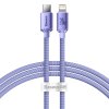 Baseus Crystal Shine kabel USB-C PD / Apple Lightning 1,2m / 20W violet