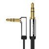 Ugreen AUX audio kabel Jack 3,5 mm, zahnutý L konektor, plochý 2m