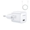 Joyroom JR-TCF02 nabíječka USB-C PD + kabel USB-C PD - iPhone Lightning / 20W / bílá