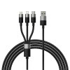 Baseus StarSpeed USB kabel 3v1 Micro USB / USB-C / Apple Lightning 1,2m / 3,5A - černý