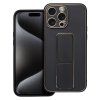 Leather Case Kickstand pouzdro / kryt 3v1 pro Apple iPhone 15 PRO MAX, černá