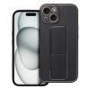 Leather Case Kickstand pouzdro / kryt 3v1 pro Apple iPhone 15 Plus, černá