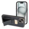 Leather Case Kickstand pouzdro / kryt 3v1 pro Apple iPhone 15 Plus, černá