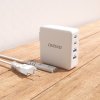 Dudao A100EU nabíječka do sítě / GaN 100W / 2x USB + 2x USB-C PD / bílá