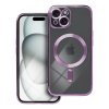 Electro MAG pouzdro / kryt s MagSafe / Apple iPhone 15 Plus (6,7") clear / purple