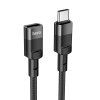 Hoco U107 kabel USB-C 3.0 (F) / USB-C (M) prodlužovací USB OTG - 3A / 1,2m / černý
