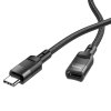 Hoco U107 kabel USB-C 3.0 (F) / USB-C (M) prodlužovací USB OTG - 3A / 1,2m / černý