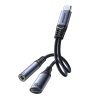 Joyroom SY-C02 adaptér USB-C / USB-C + 3,5mm jack / DAC / rozdvojení