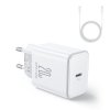 Joyroom JR-TCF06 nabíječka do sítě USB-C PD / QC 3.0 / AFC / 20W bílá + kabel USB-C/USB-C