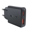 Acefast A69 rychlo nabíječka GaN / USB + USB-C PD / 30W / černá
