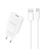 Dudao A4EU nabíječka do sítě USB 5V / 2,1A + kabel USB / USB-C / bílá