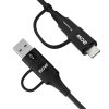 Wozinsky WNBAA kabel 4v1 2x USB-C + USB + Apple Lightning / 1m / 60W / černý