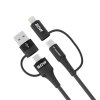 Wozinsky WNBAA kabel 4v1 2x USB-C + USB + Apple Lightning / 1m / 60W / černý