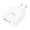 Hoco N30 nabíječka do sítě GaN / 2x USB-C + USB-A / PD / QC / 65W / bílá