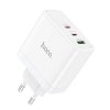 Hoco N30 nabíječka do sítě GaN / 2x USB-C + USB-A / PD / QC / 65W / bílá