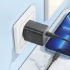 Hoco N42 nabíječka do sítě GaN / 2x USB-C PD, QC / 45W + kabel USB-C / Apple Lightning čer