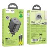 Hoco N42 nabíječka do sítě GaN / 2x USB-C PD, QC / 45W + kabel USB-C / Apple Lightning čer