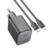 Hoco N42 nabíječka do sítě GaN / 2x USB-C PD, QC / 45W + kabel USB-C / Apple Lightning čer