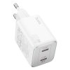 Hoco N42 nabíječka do sítě GaN / 2x USB-C PD, QC / 45W bílá